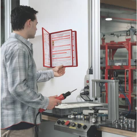 Leggio da parete DURABLE VARIO® WALL 5 pannelli A4 metallo/polipropilene rosso 555103